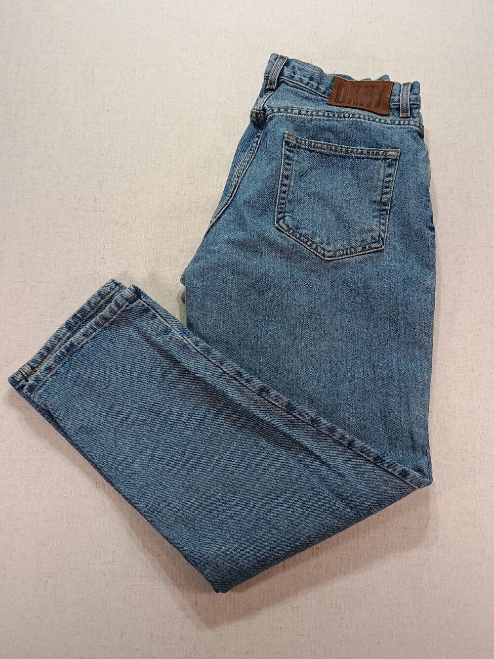 Vintage 90s DKNY Jeans Light Wash Denim Straight Leg High Rise Made in USA Size